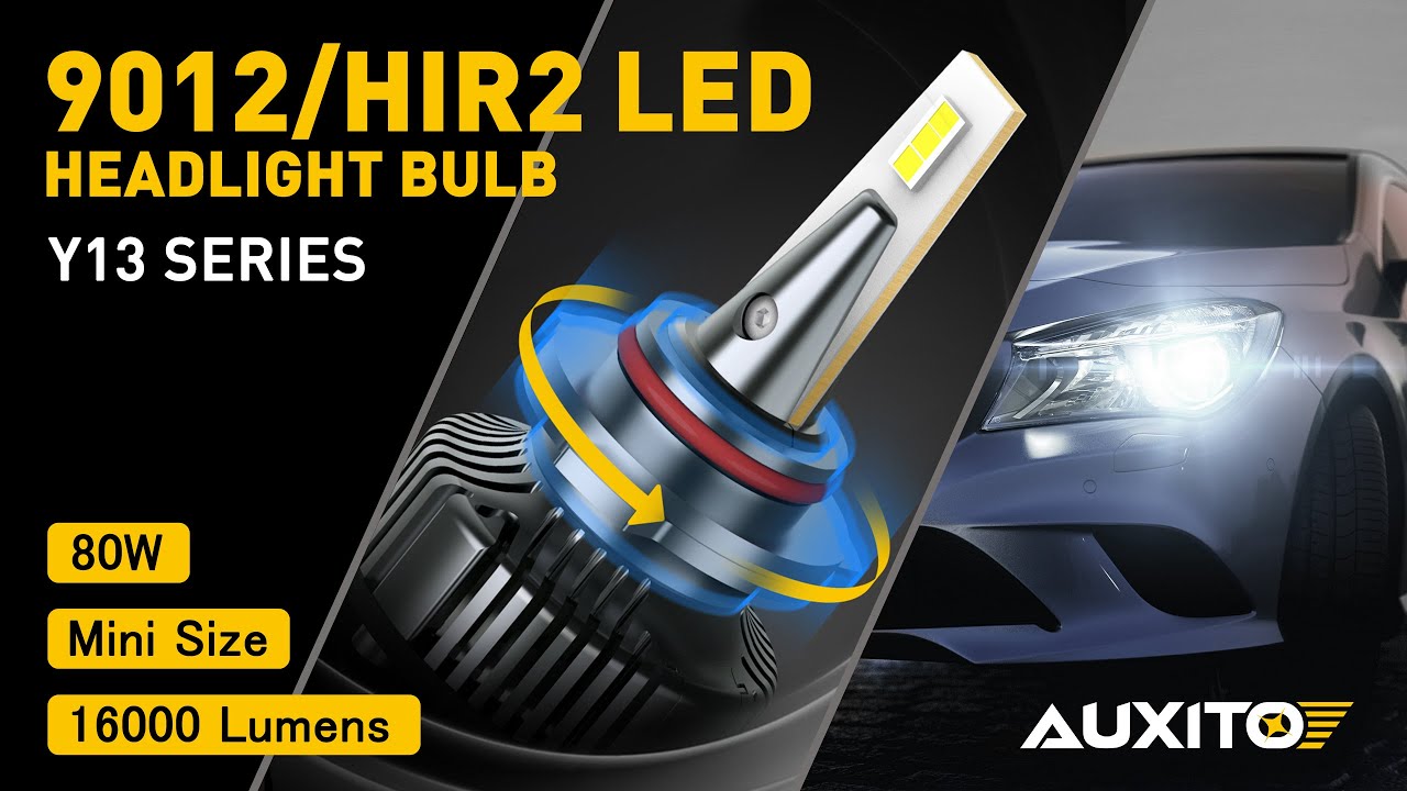 AUXITO #LED AUXITO 9012/HIR2 LED High&Low Beam Bulbs 16,000LM 80W Per Pair  CanBus Ready, Mini Size! 