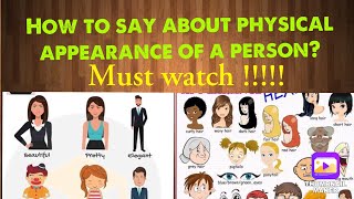 Physical appearance vocabulary words