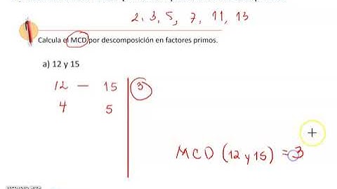 3.5 Máximo común divisor por descomposición en factores primos
