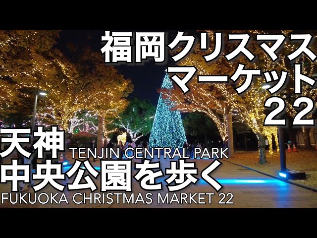 福岡クリスマスマーケット22天神中央公園イルミネーションを歩く
