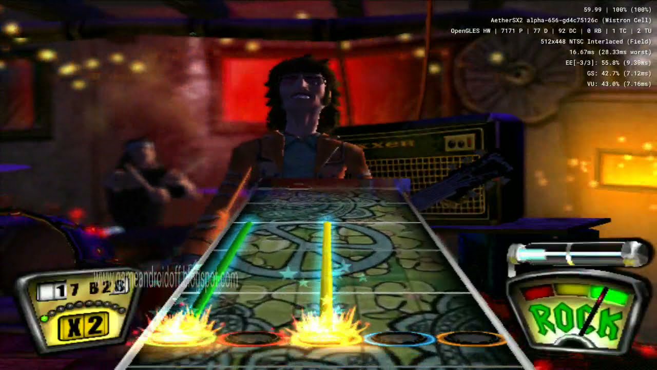 Guitar Hero AetherSx2 Emulator PS2 Android With Bluetooth Gamepad