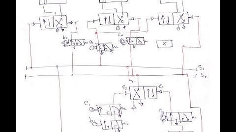 How to draw pneumatic circuit/ Cascade method A+B+ and C+ C-B-A- Minimum configuration