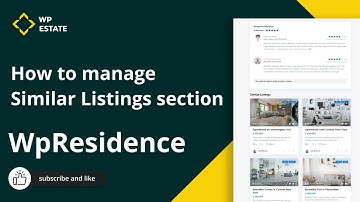How to manage Similar Listings section in WpResidence
