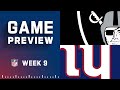 Las Vegas Raiders vs. New York Giants | Week 9 NFL Game Preview