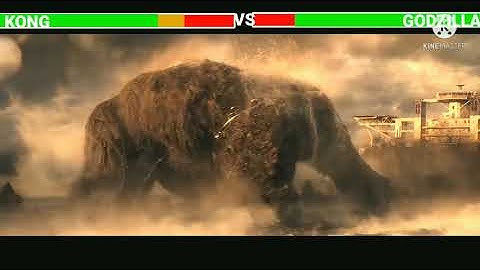 godzilla vs kong aircraft carrier battle with healthbars