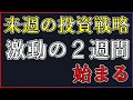 来週の投資戦略！激動の２週間が始まる！米国株・日本株の情報まとめ。株式投資。S&P500とダウは続落。仮想通貨BTCもリスクオフムードに