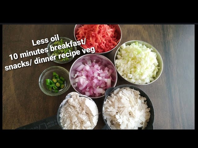 Less oil - Instant breakfast/snacks/tiffin/dinner recipe indian vegetarian using jowar & poha | Healthy and Tasty channel