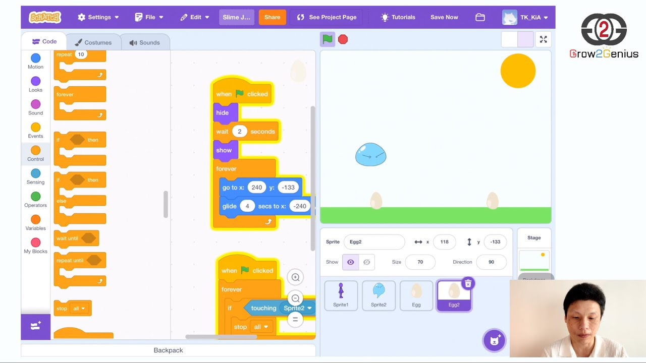 ใช้ Scratch ทำเกม Jumping (กระโดดข้ามสิ่งกีดขวาง) ตอนที่3 ทำตอนจบของเกม ...