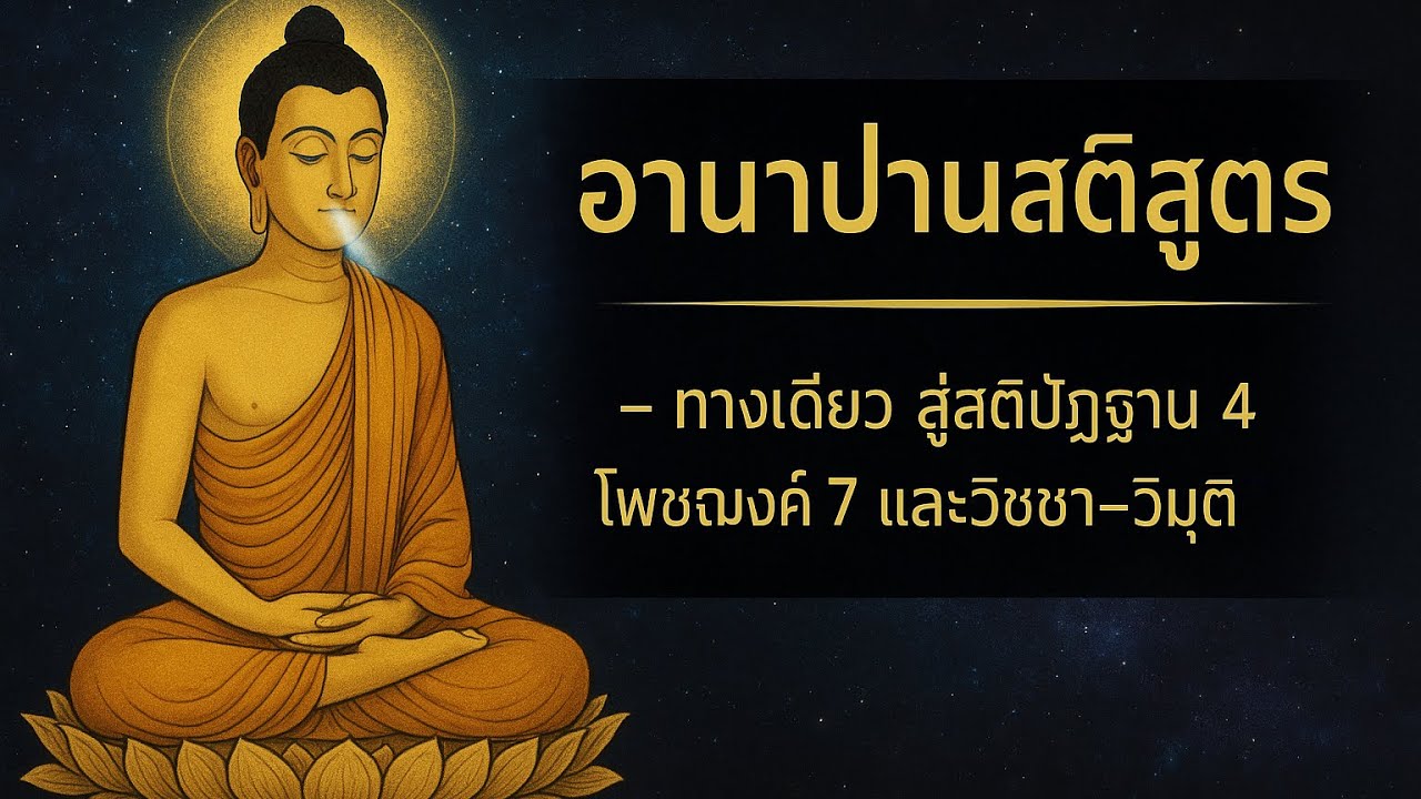 อานาปานสติสูตร — ทางเดียว สู่สติปัฏฐาน 4 โพชฌงค์ 7 และวิชชา–วิมุตติ