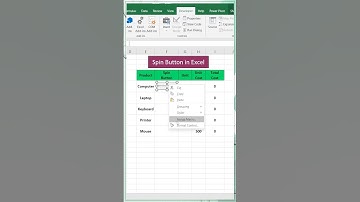 #shorts Spin Button in Excel👍| #68 Excel Trick | #youtubeshorts #excel