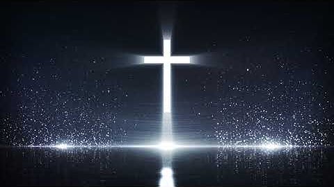 Blue beautiful sacred cross particle | loop video background