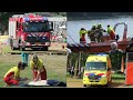 hulpdiensten geven demonstratie van drenkeling/reanimatie en explosie op boot bij Rescueland in Oss