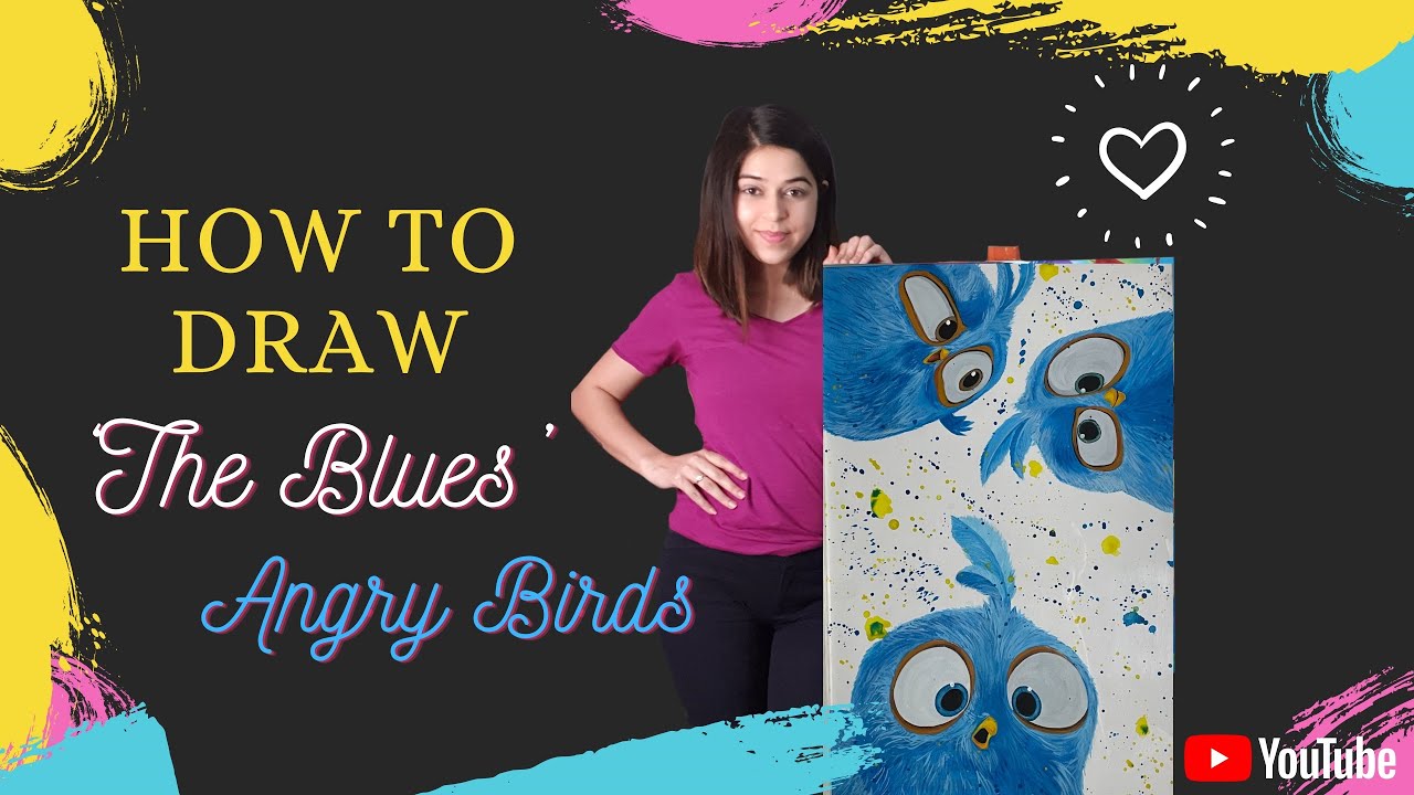 How to Draw Angry Bird ‘ The Blues’ || Beginner Friendly || Learn to make feathers