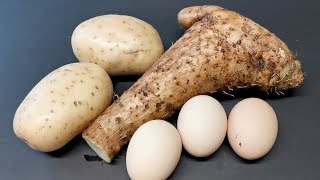 把土豆和山药做成了一道招牌菜 真是太好吃了 Potatoes and Chinese Yams