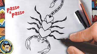 Desenhos de Escorpião - Como desenhar Escorpião passo a passo