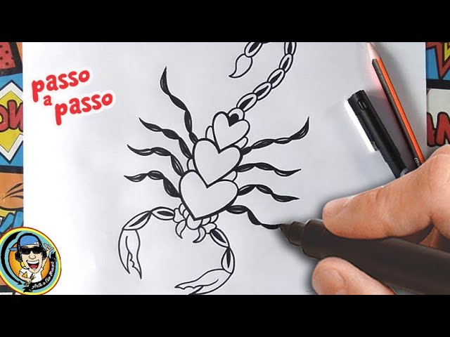 Desenhos de Escorpião - Como desenhar Escorpião passo a passo