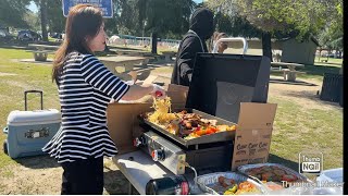 BBQ Chicken ,Bell Pepper With Pork And Cheese ,Noodle For Homeless In San Bernardino Park