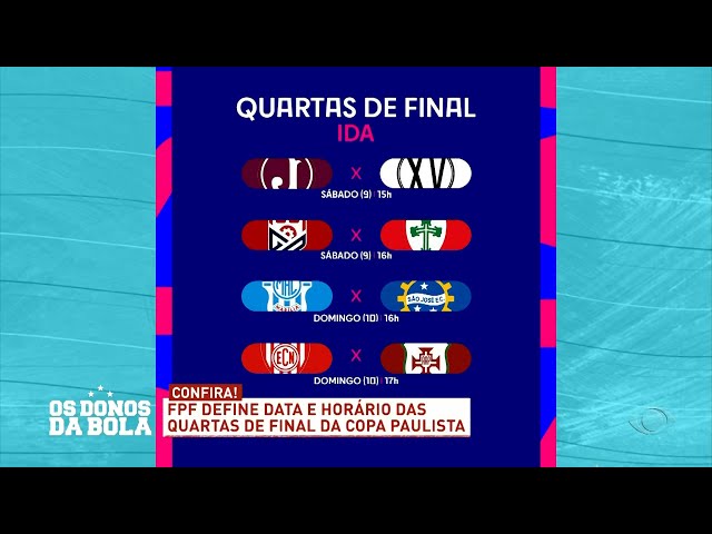 FPF define datas das quartas de final da Copa Paulista; confira