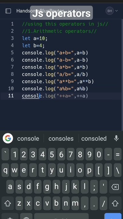 JavaScript operators#Javascript use arithmetic operators# ...
