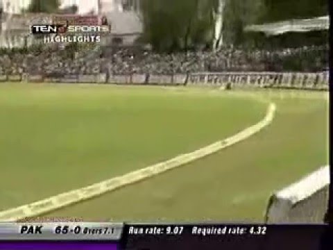 Highlights of Shahid Afridi's sensational 45-ball century in Kanpur from Pakistan's 2005 tour of India. The assault featured 10 fours and 9 sixes, in what was the joint second-fastest century in the history of the game. Enjoy!