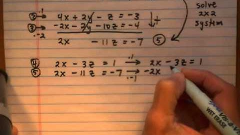solve 3x3 system by elimination method
