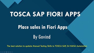 Tosca | SAP S4 HANA Automation | SAP Fiori Apps Testing | SAP Gui Automation | SAP Web Automation