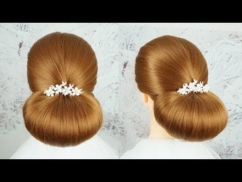 smooth-chignon-hairstyle-tutorial---low-bun-hairstyles-for-weddings-|-easy-party-hairstyle-2019