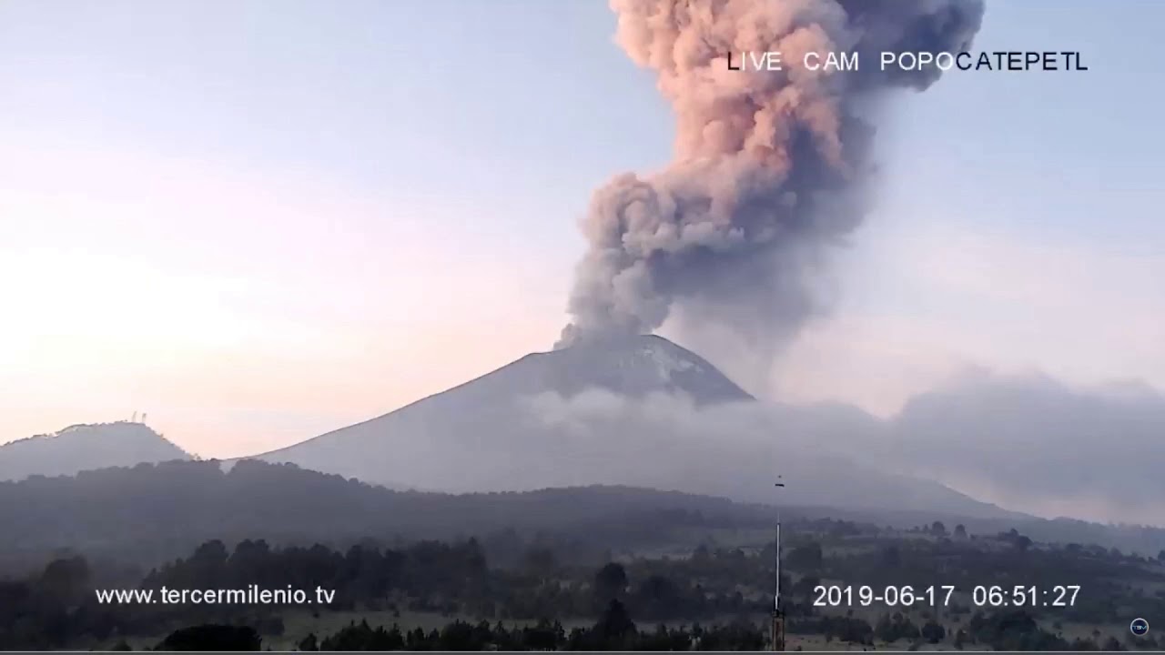 June 17, 2019 ~ Popocatepetl Explodes Twice ~ Real Time ~ Popocatepetl Volcano, Mexico cloud nine