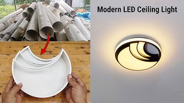 DIY How to Make Modern LED Ceiling Light Round Simple Decoration from PVC Pipe