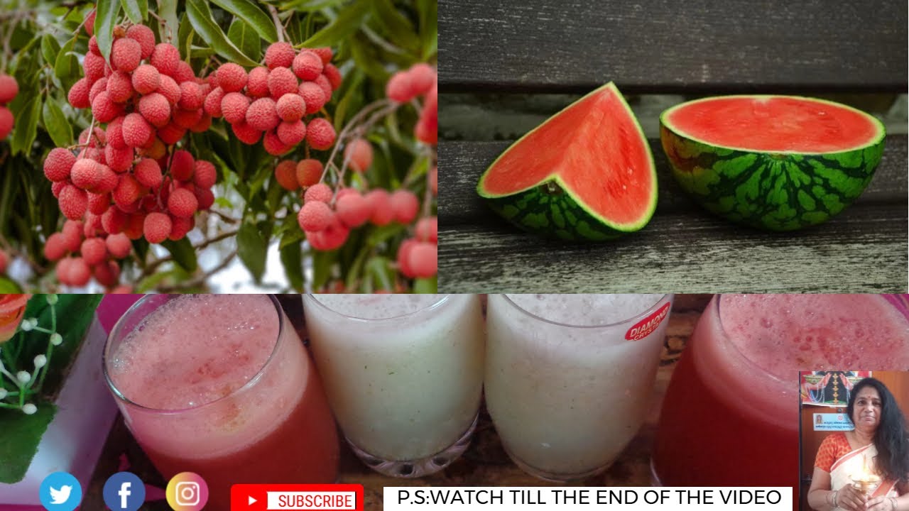 Refreshing and Healthy Litchi/ Watermelon Juice Summer drinks fruit