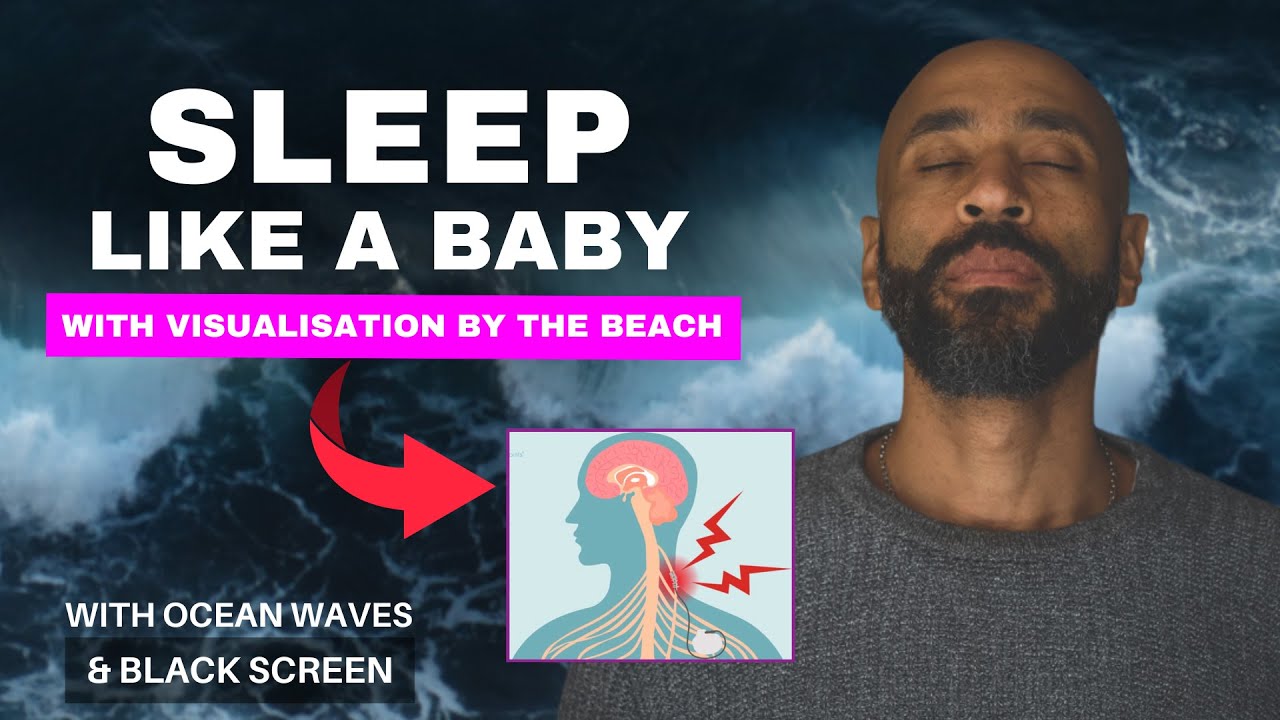 3-hour Guided Sleep Meditation with Ocean Waves | Sleep through the night | Black Screen
