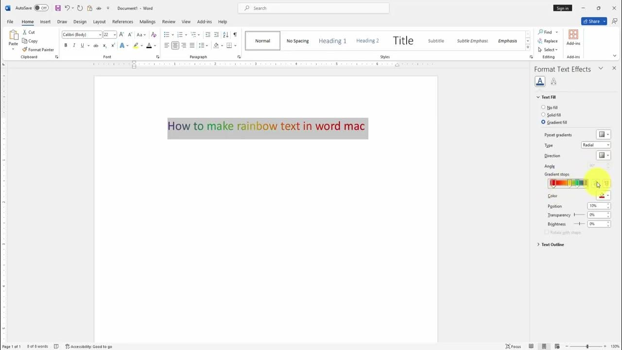 How to make rainbow text in word mac YouTube