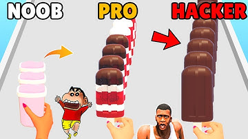 SHINCHAN NOOB VS PRO VS HACKER IN Popsicle Stack with franklin & chop | Dream Squad Op