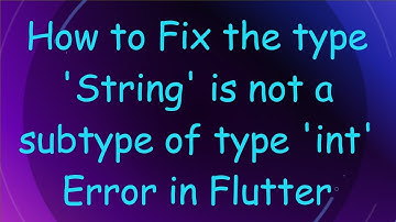 How to Fix the type 