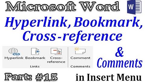 How to use Hyperlink, Bookmark, Cross-reference in ms word 2016. Insert Menu Class 6 Urdu/Hindi #15