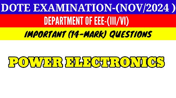 Power Electronics Important 14 Mark Questions