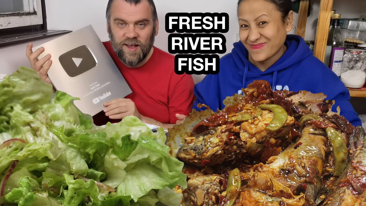 FRESH RIVER FISH NAGA RECIPE/EATING FRESH RIVER FISH/100K THANK YOU ALL YouTube