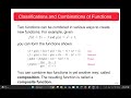 Functions and Thier graphs.  Classify functions and recognize combinations of functions.