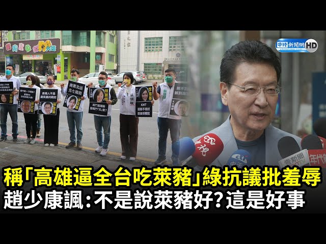 稱「高雄人逼全台吃萊豬」綠抗議批羞辱　趙少康諷：不是說萊豬很好？這是好事｜中時新聞網