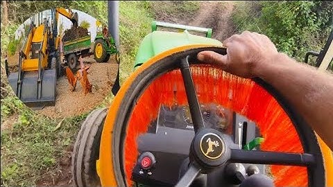 “4K ASMR Farm Work | 3DX JCB Loading Mud with John Deere Tractor | Heavy Machinery Action”in POV 