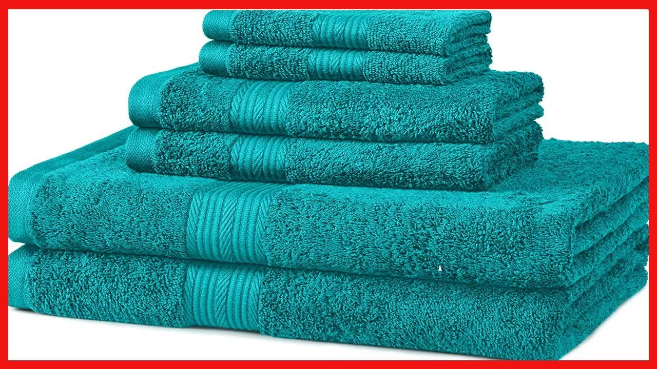 Amazon Basics 6Piece Fade Resistant Bath, Hand and Washcloth Towel Set Teal YouTube