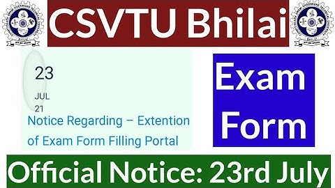 💥CSVTU|Exam Form Official Notice