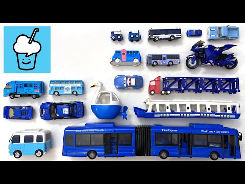 Blue Vehicles car collection tomica transformers double decker bus truck motorbike