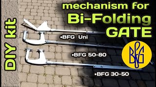 Mechanism BFG-Bi Folding Gate DIY kit. For gates of the Accordion/Book system. A short video manual.