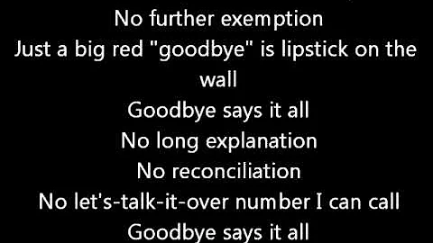 Goodbye Says It All Blackhawk Lyrics
