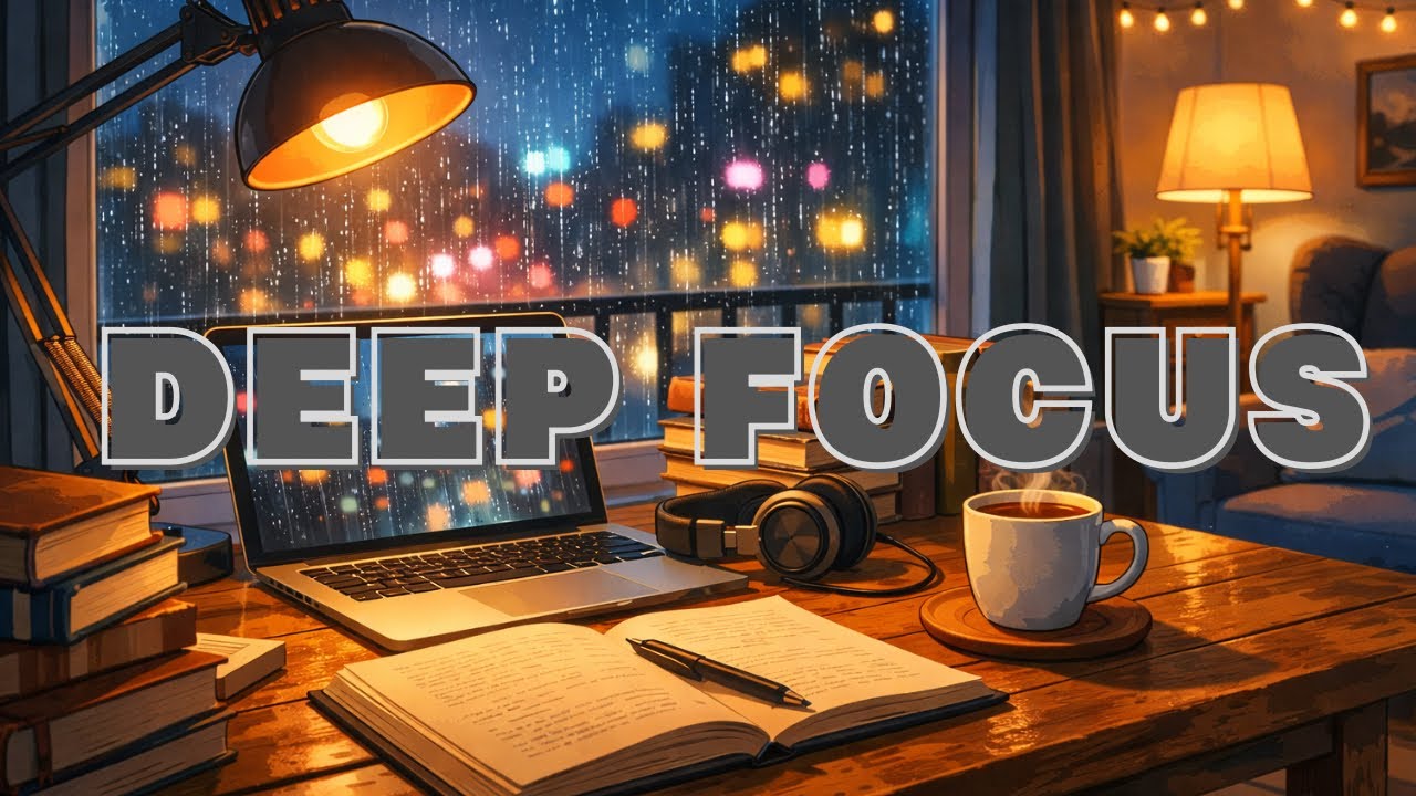 Rain Sounds for Deep Focus (2 Hours) | Cozy Night Desk