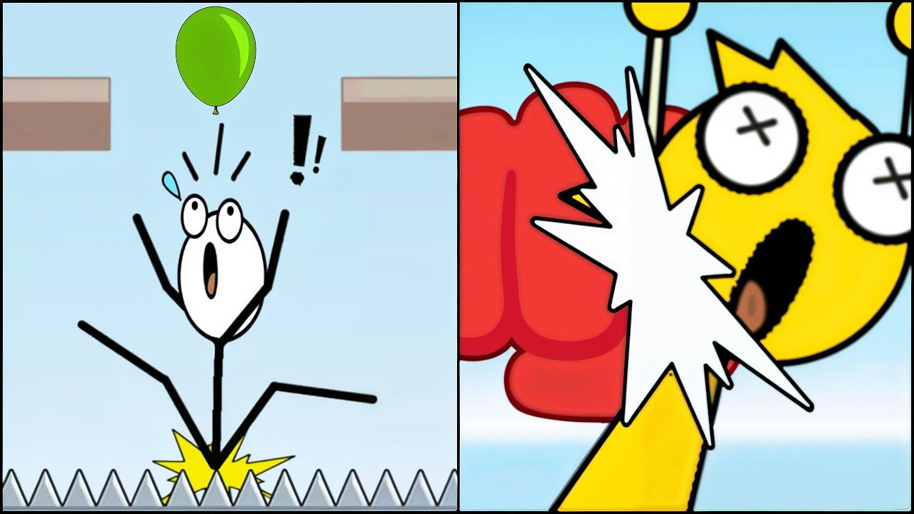 Dangling Man Weegoon VS Powerful Punch - All Levels SpeedRun ep 1