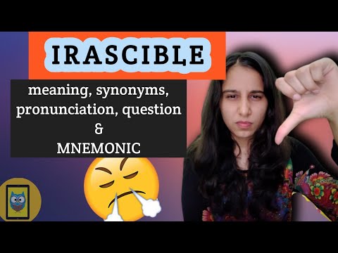 #24 Irascible | Meaning and Synonyms | Vocabulary | CAT GRE GMAT AFCAT CDS SSC Bank-PO