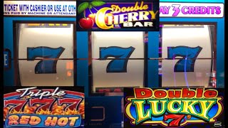 DOUBLE LUCKY 7S + TRIPLE RED HOT 777 + DOUBLE CHERRY BAR SLOT PLAY! BIG WIN! screenshot 4