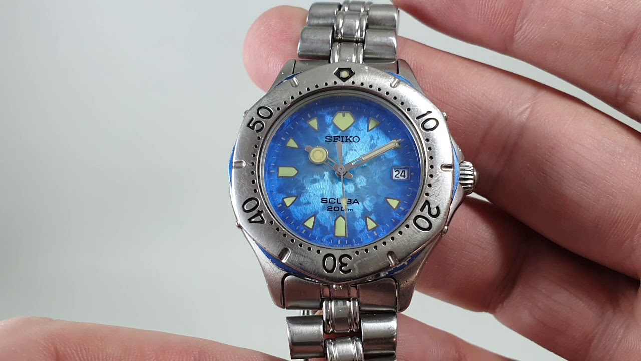 1994 Seiko Pearl Air Diver men's watch with box and stunning blue dial. Ref  7N35-6070 or SBBC037 - YouTube